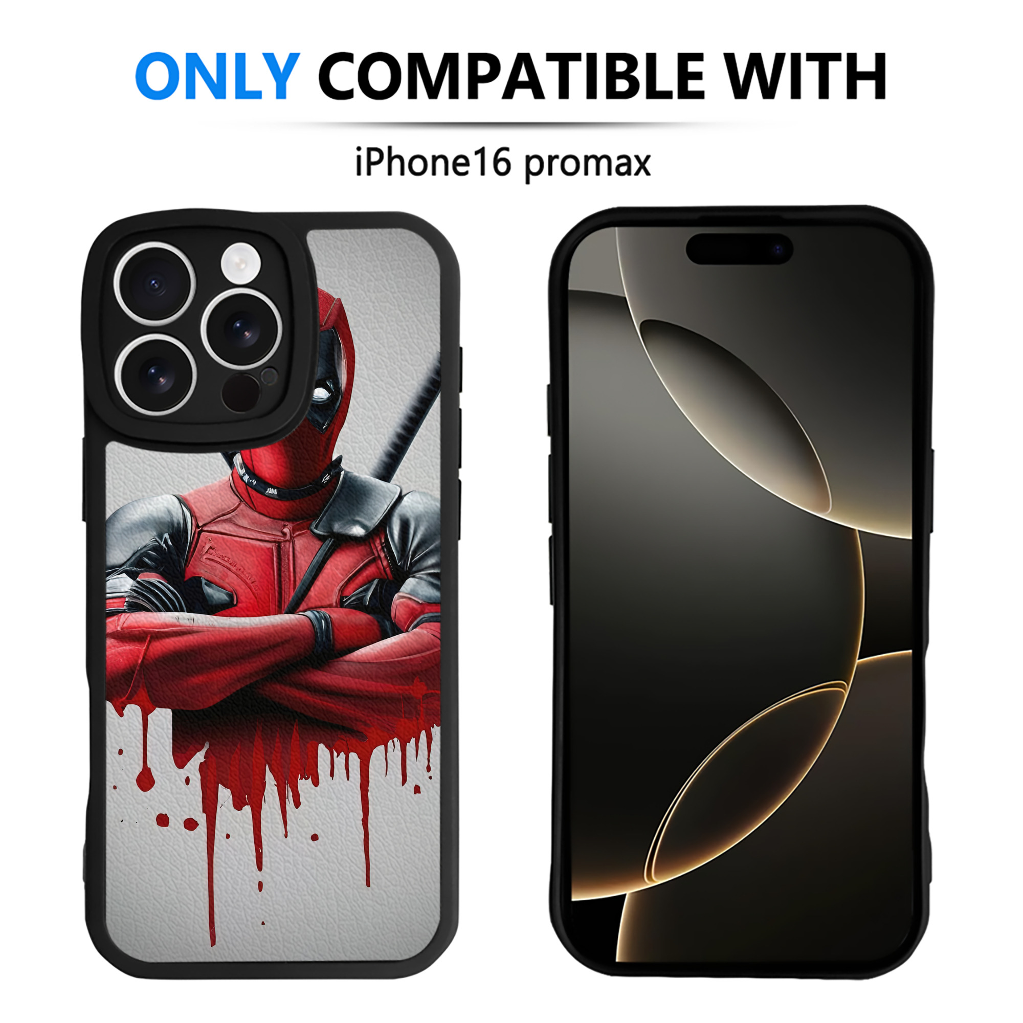 （画像用） Deadpool デッドプール 【iPhone 16シリーズ対応】シリコンスマホケース（レザー調） 材質：シリコン